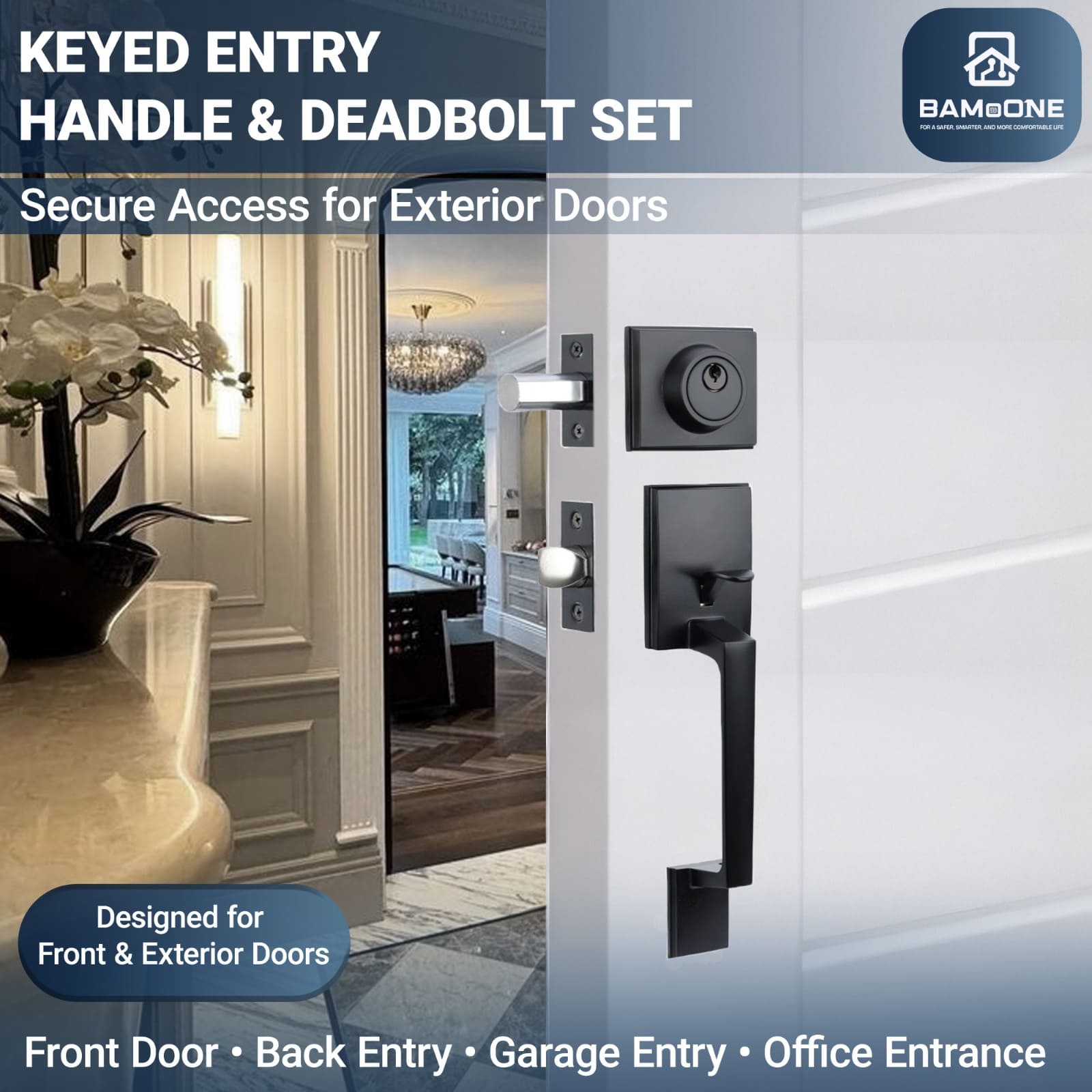 Açarla Kilidlənən Qapı Tutacağı və Deadbolt Dəsti 